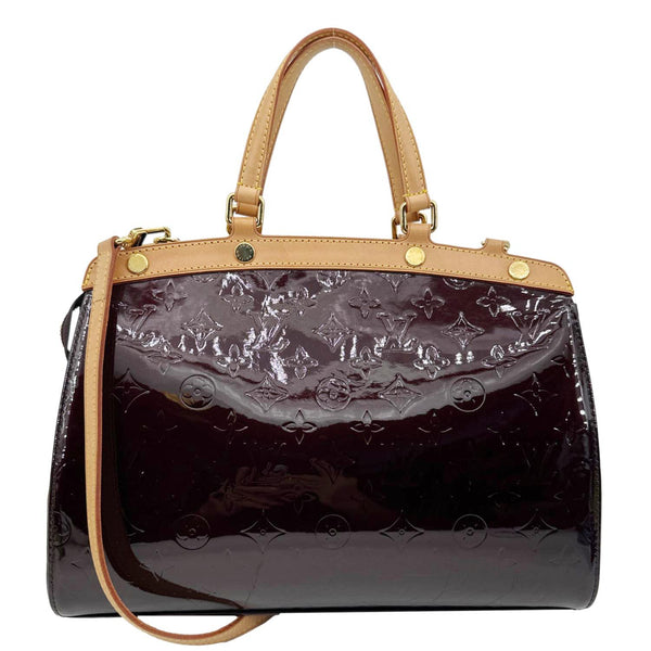 LOUIS VUITTON Brea MM Monogram Vernis Satchel Bag Amarante