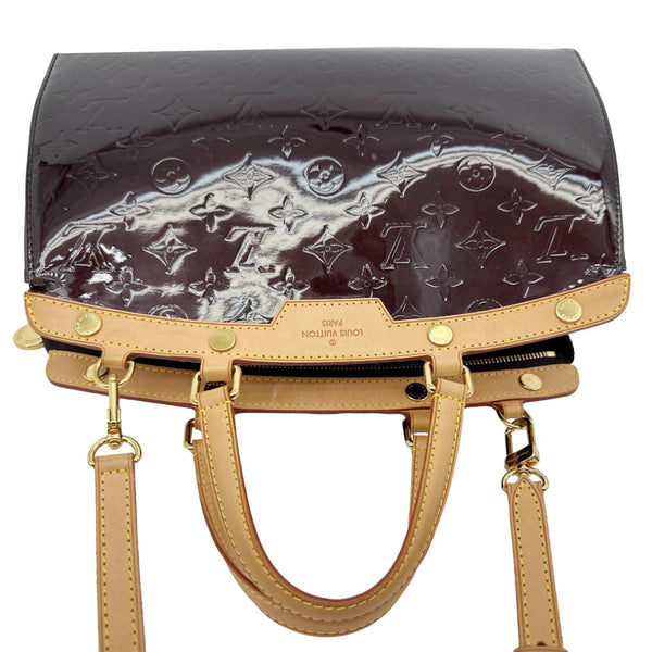 LOUIS VUITTON Brea MM Monogram Vernis Satchel Bag Amarante