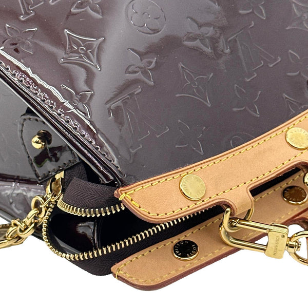 LOUIS VUITTON Brea MM Monogram Vernis Satchel Bag Amarante