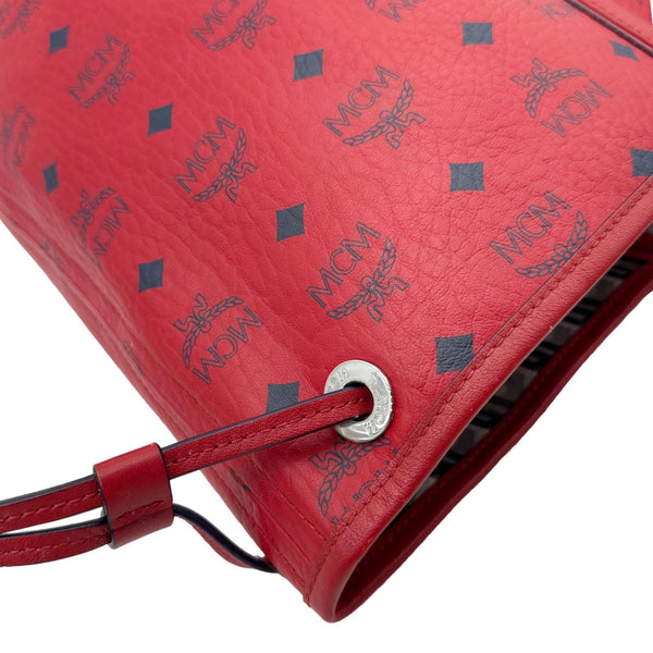 MCM Reversible Liz Large Visetos Canvas Shopper Tote Bag Red
