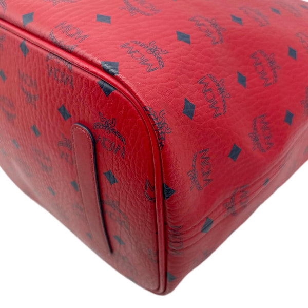 MCM Reversible Liz Large Visetos Canvas Shopper Tote Bag Red