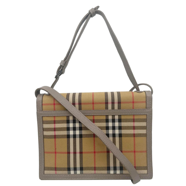 BURBERRY Macken Small Vintage Check Canvas Crossbody Bag Beige