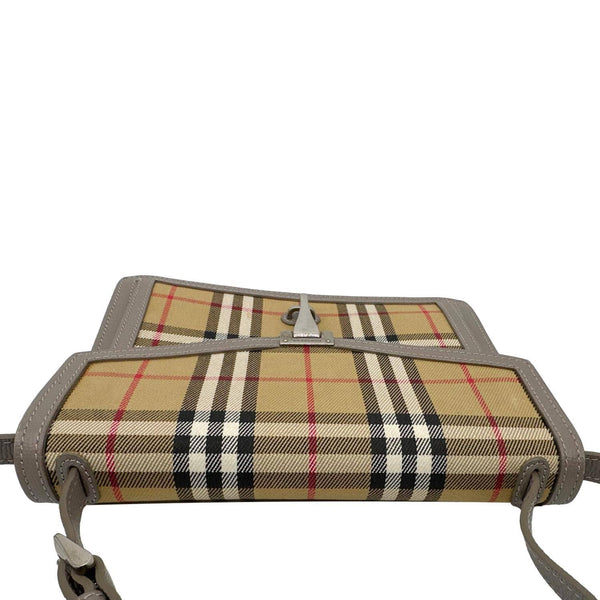 BURBERRY Macken Small Vintage Check Canvas Crossbody Bag Beige