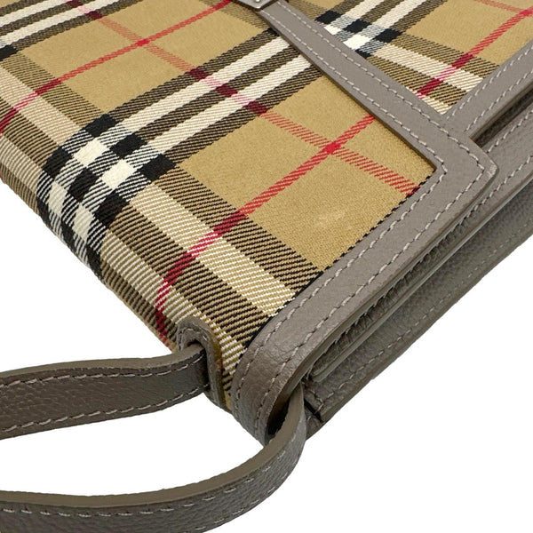 BURBERRY Macken Small Vintage Check Canvas Crossbody Bag Beige