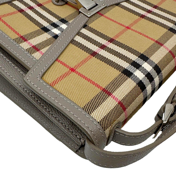 BURBERRY Macken Small Vintage Check Canvas Crossbody Bag Beige