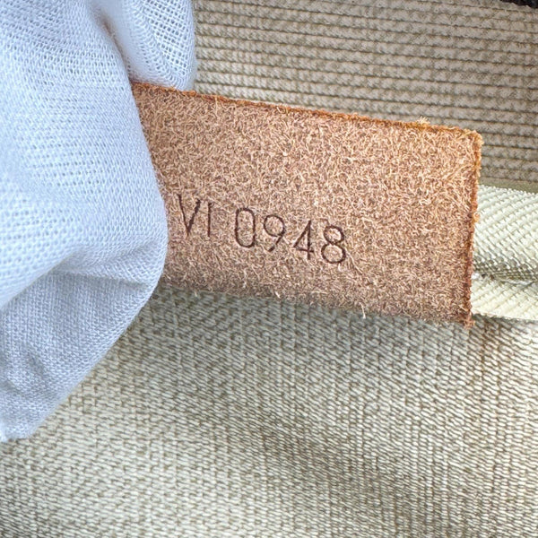 LOUIS VUITTON Deauville Boston Monogram Canvas Satchel Bag Brown