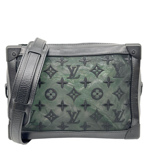 LOUIS VUITTON Soft Trunk Taurillon Monogram Mesh Crossbody Bag Black