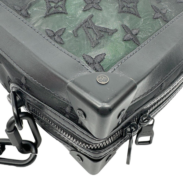 LOUIS VUITTON Soft Trunk Taurillon Monogram Mesh Crossbody Bag Black
