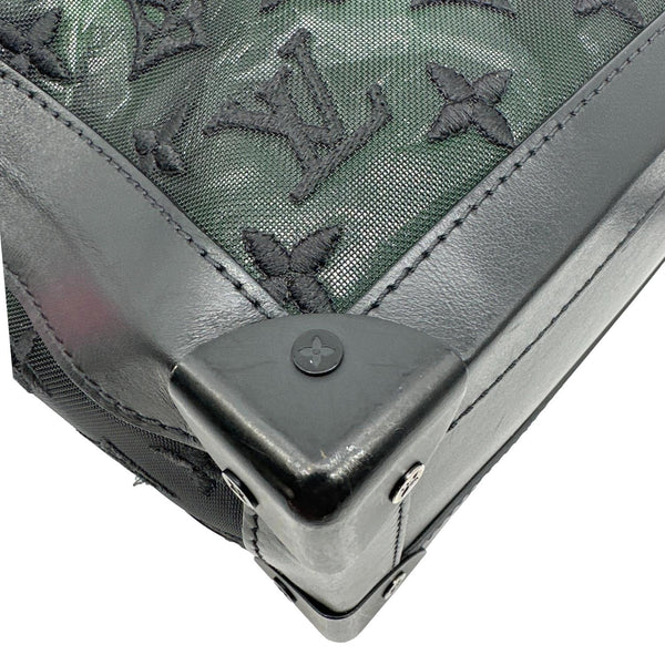 LOUIS VUITTON Soft Trunk Taurillon Monogram Mesh Crossbody Bag Black