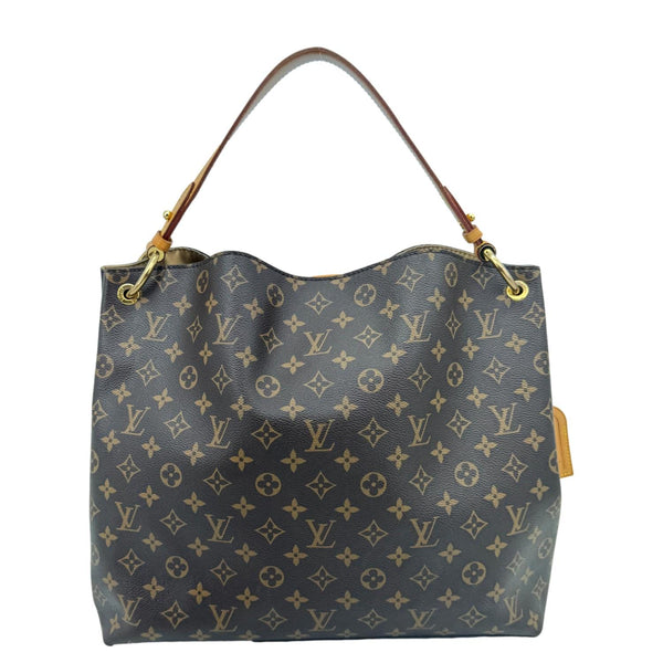 LOUIS VUITTON Graceful MM Brown Monogram Canvas Shoulder Bag - Front