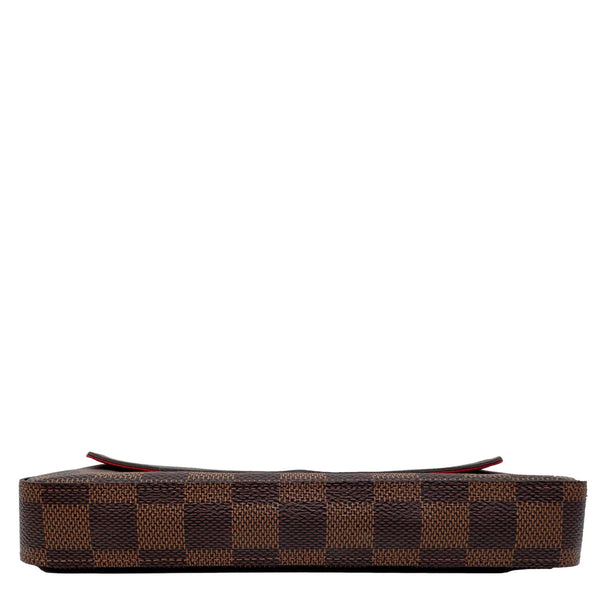 LOUIS VUITTON Felicie Pochette Damier Ebene Crossbody Bag Brown