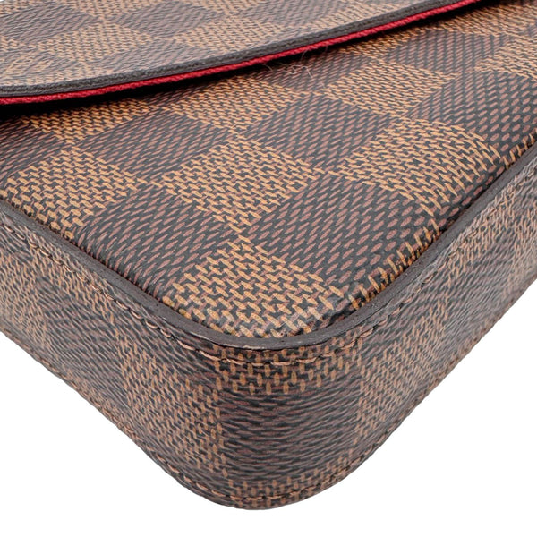 LOUIS VUITTON Felicie Pochette Damier Ebene Crossbody Bag Brown