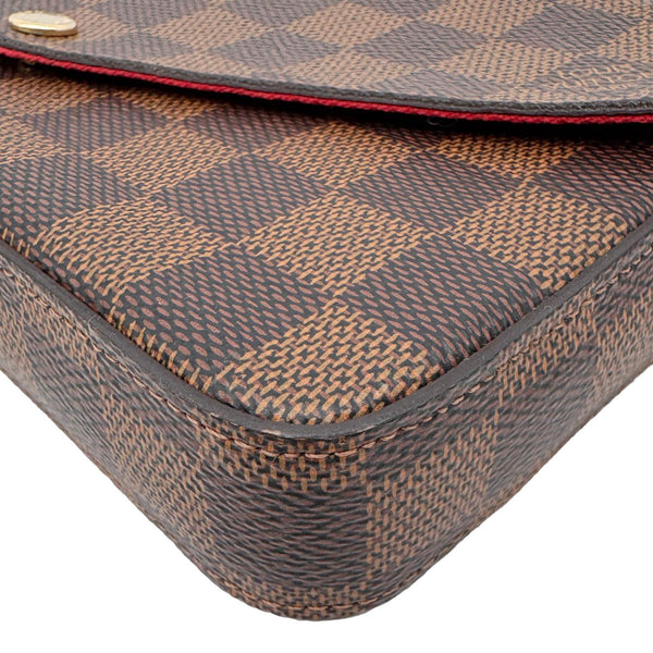 LOUIS VUITTON Felicie Pochette Damier Ebene Crossbody Bag Brown