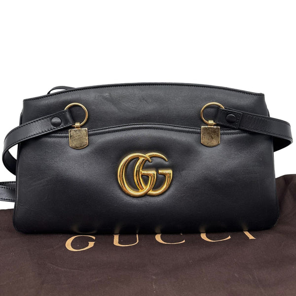 GUCCI Arli Large Calfskin Leather Top Handle Shoulder Bag Black 550130