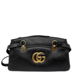 GUCCI Arli Large Calfskin Leather Top Handle Shoulder Bag Black 550130