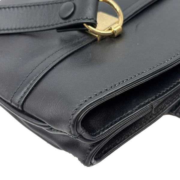 GUCCI Arli Large Calfskin Leather Top Handle Shoulder Bag Black 550130