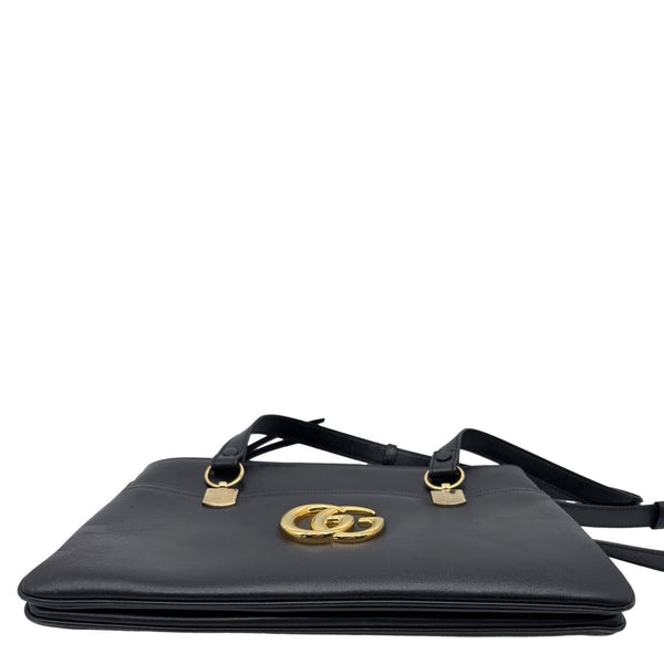 GUCCI Arli Large Calfskin Leather Top Handle Shoulder Bag Black 550130