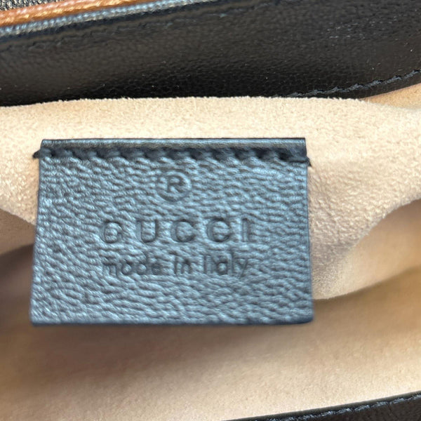 GUCCI Padlock Front Pocket Flap GG Canvas Shoulder Bag Black 658487