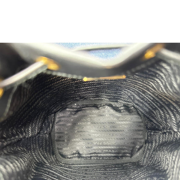 PRADA Duet Leather Bucket Bag Black