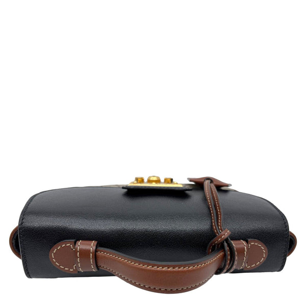 GUCCI Padlock Front Pocket Flap GG Canvas Shoulder Bag Black 658487