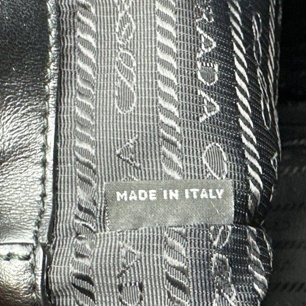 PRADA Duet Leather Bucket Bag Black