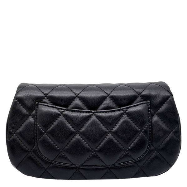 CHANEL Coco Mail Quilted Calfskin Leather Clutch With Chain Black