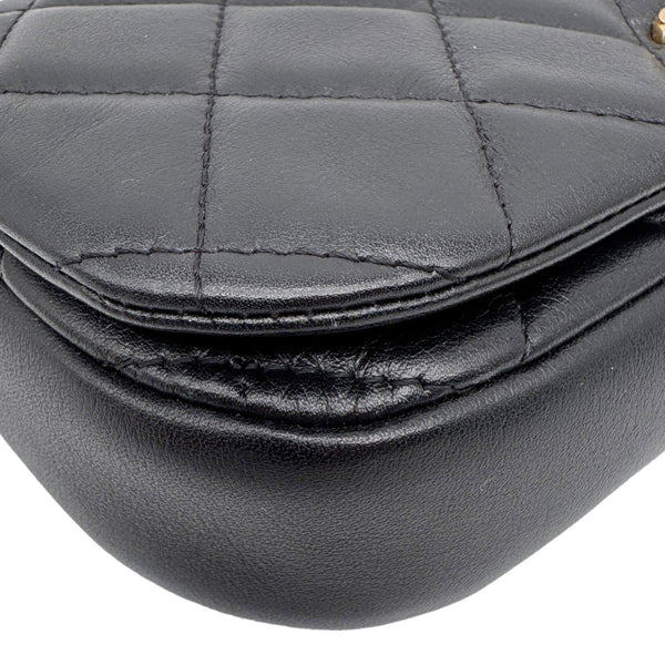 CHANEL Coco Mail Quilted Calfskin Leather Clutch With Chain Black