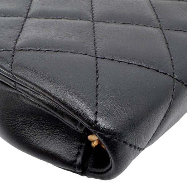 CHANEL Coco Mail Quilted Calfskin Leather Clutch With Chain Black