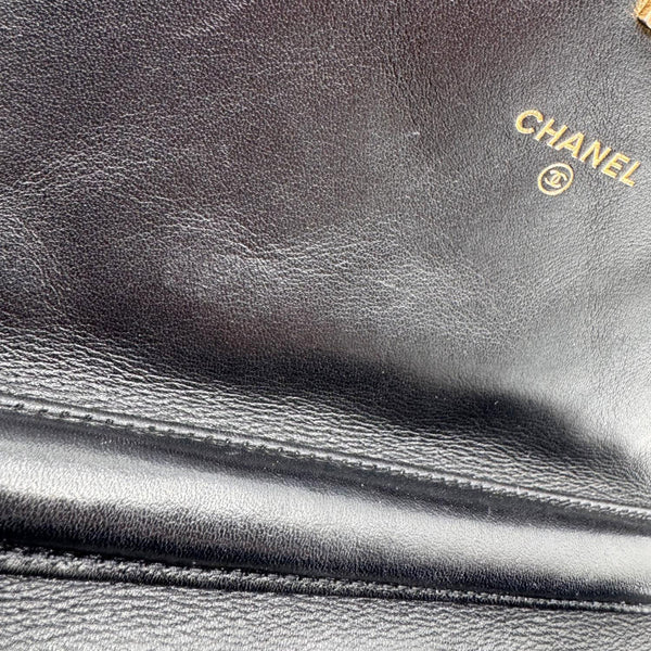 CHANEL Coco Mail Quilted Calfskin Leather Clutch With Chain Black