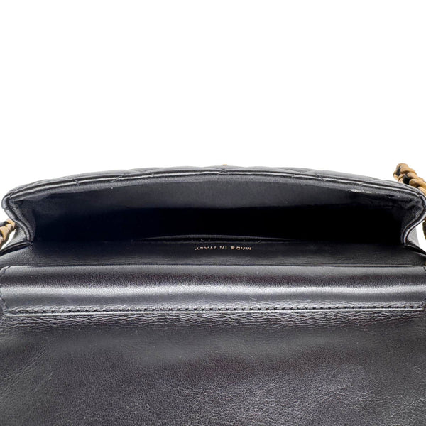 CHANEL Coco Mail Quilted Calfskin Leather Clutch With Chain Black