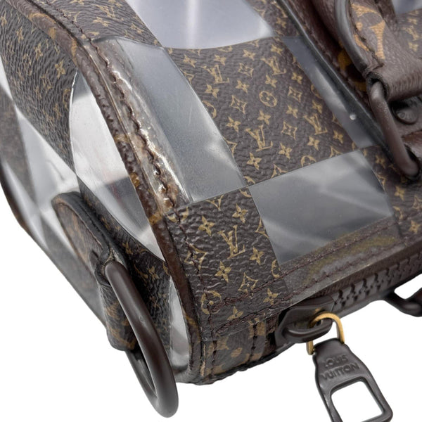 LOUIS VUITTON Keepall 25 Bandouliere Chess PVC Monogram Canvas Travel Bag Brown