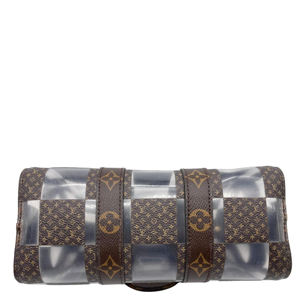 LOUIS VUITTON Keepall 25 Bandouliere Chess PVC Monogram Canvas Travel Bag Brown