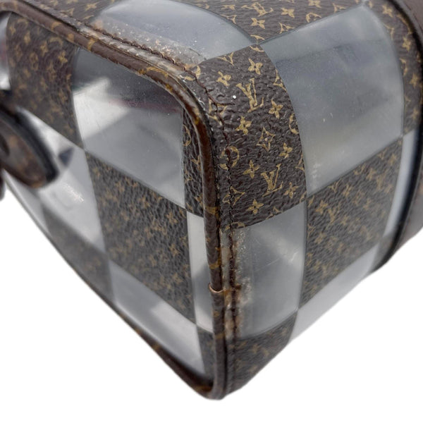 LOUIS VUITTON Keepall 25 Bandouliere Chess PVC Monogram Canvas Travel Bag Brown