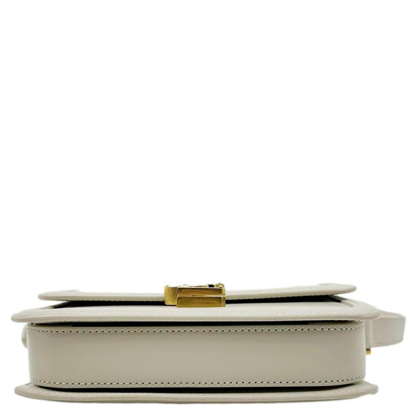YVES SAINT LAURENT Solferino Small Calfskin Leather Shoulder Bag Off White