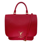 LOUIS VUITTON Volta Taurillon Leather Shoulder Bag Red