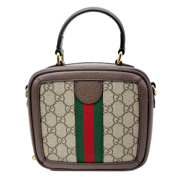 GUCCI Ophidia Web Mini GG Supreme Monogram Top Handle Shoulder Bag Beige 772157