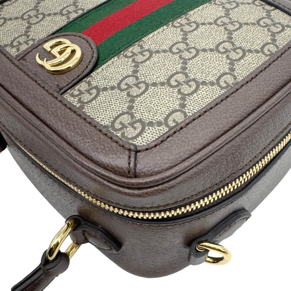 GUCCI Ophidia Web Mini GG Supreme Monogram Top Handle Shoulder Bag Beige 772157