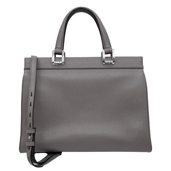 GUCCI Zumi Medium Grainy Leather Top Handle Shoulder Bag Grey 564714