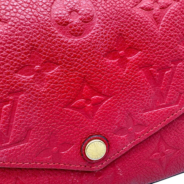 LOUIS VUITTON Felicie Monogram Empreinte Pochette Crossbody Bag Red