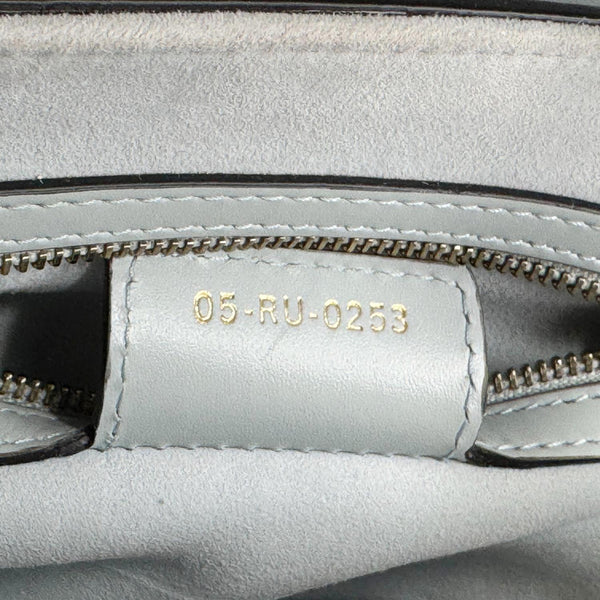 CHRISTIAN DIOR Saddle Leather Satchel Shoulder Bag Light Blue