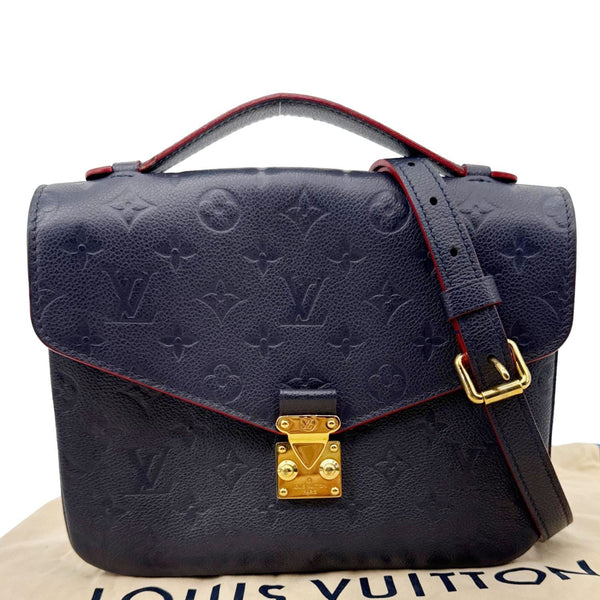 LOUIS VUITTON Metis Pochette Empreinte Leather Crossbody Bag Blue