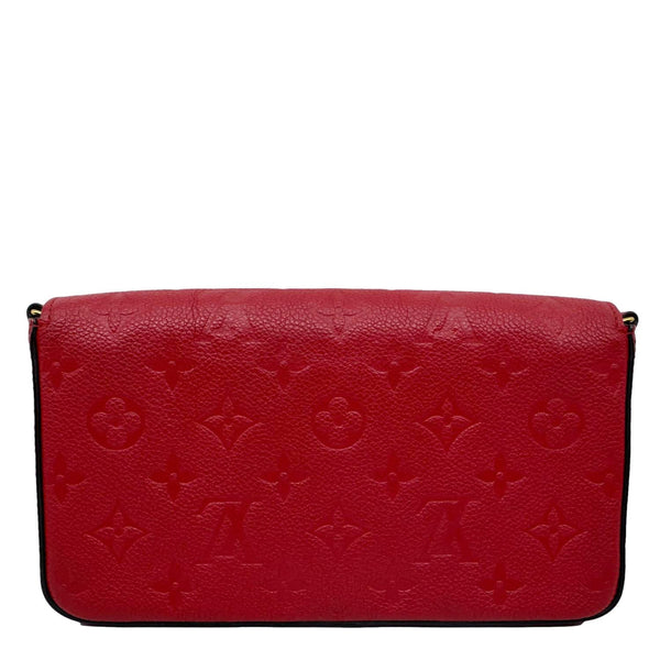 LOUIS VUITTON Felicie Monogram Empreinte Pochette Crossbody Bag Red
