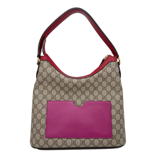 GUCCI Linea A Supreme Coated Canvas Hobo Shoulder Bag Beige 414930