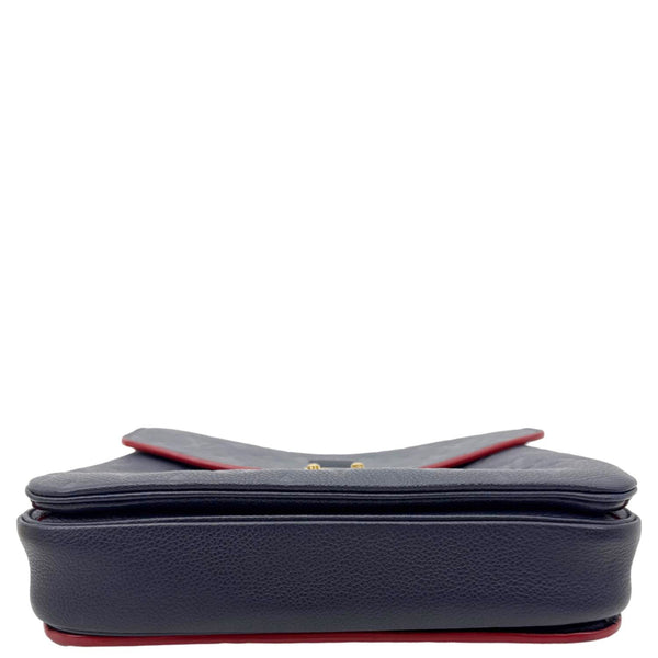 LOUIS VUITTON Metis Pochette Empreinte Leather Crossbody Bag Blue