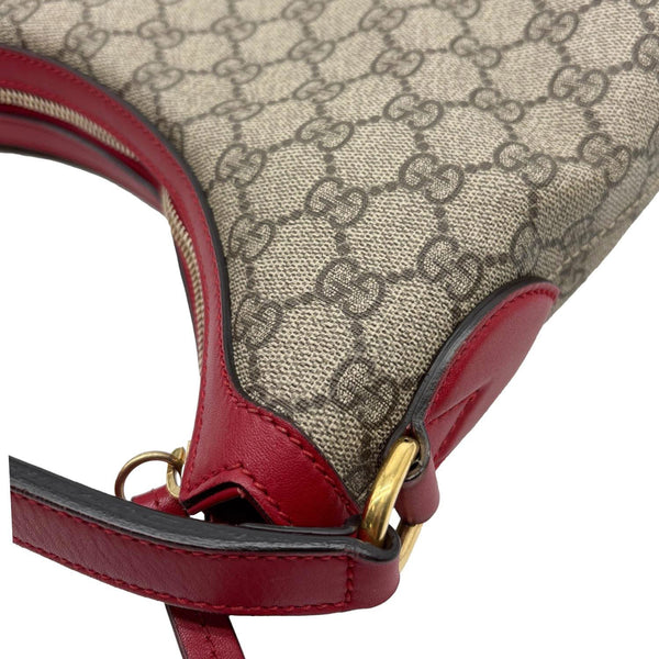 GUCCI Linea A Supreme Coated Canvas Hobo Shoulder Bag Beige 414930