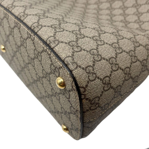 GUCCI Linea A Supreme Coated Canvas Hobo Shoulder Bag Beige 414930