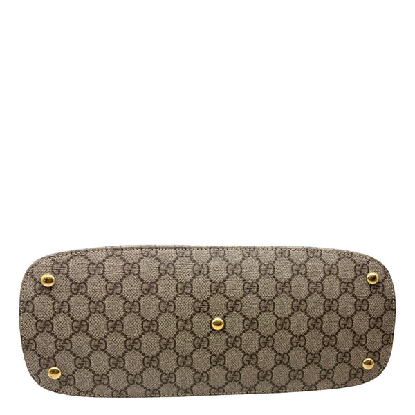 GUCCI Linea A Supreme Coated Canvas Hobo Shoulder Bag Beige 414930