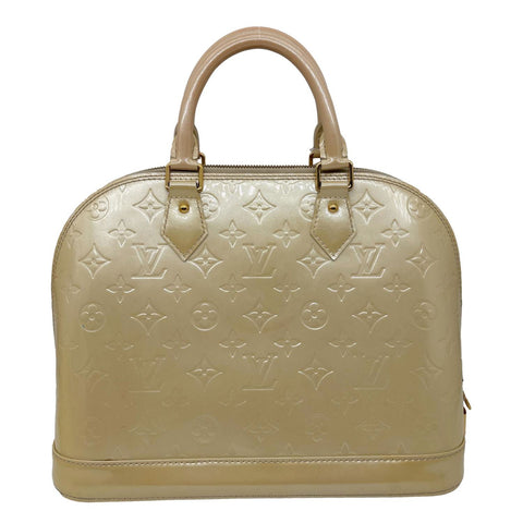 LOUIS VUITTON Alma PM Monogram Vernis Satchel Bag Yellow