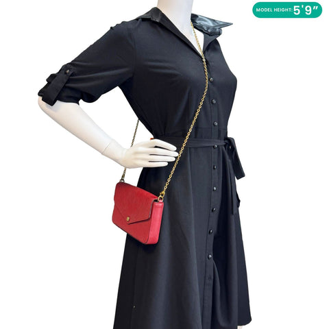 LOUIS VUITTON Felicie Monogram Empreinte Pochette Crossbody Bag Red