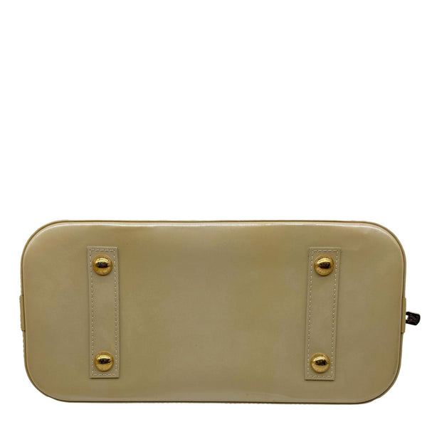 LOUIS VUITTON Alma PM Monogram Vernis Satchel Bag Yellow